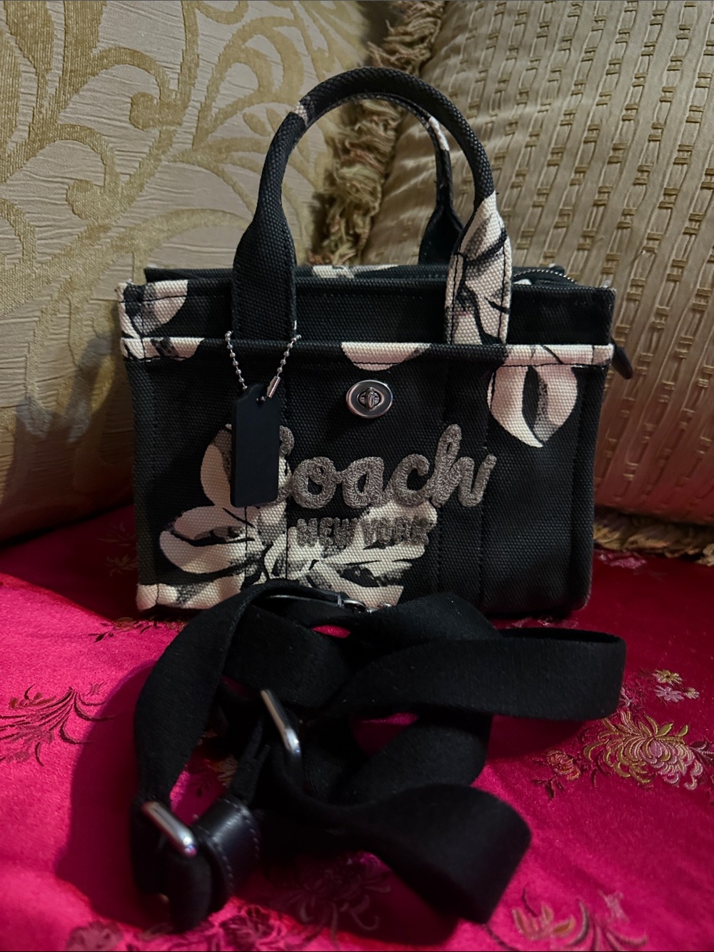 COACH Cargo Tote Bag 20 With Bow Print preloved